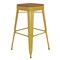 Flash Furniture 30" Yellow Metal Stool-Teak Poly Seat CH-31320-30-YL-PL2T-GG - alternate 3